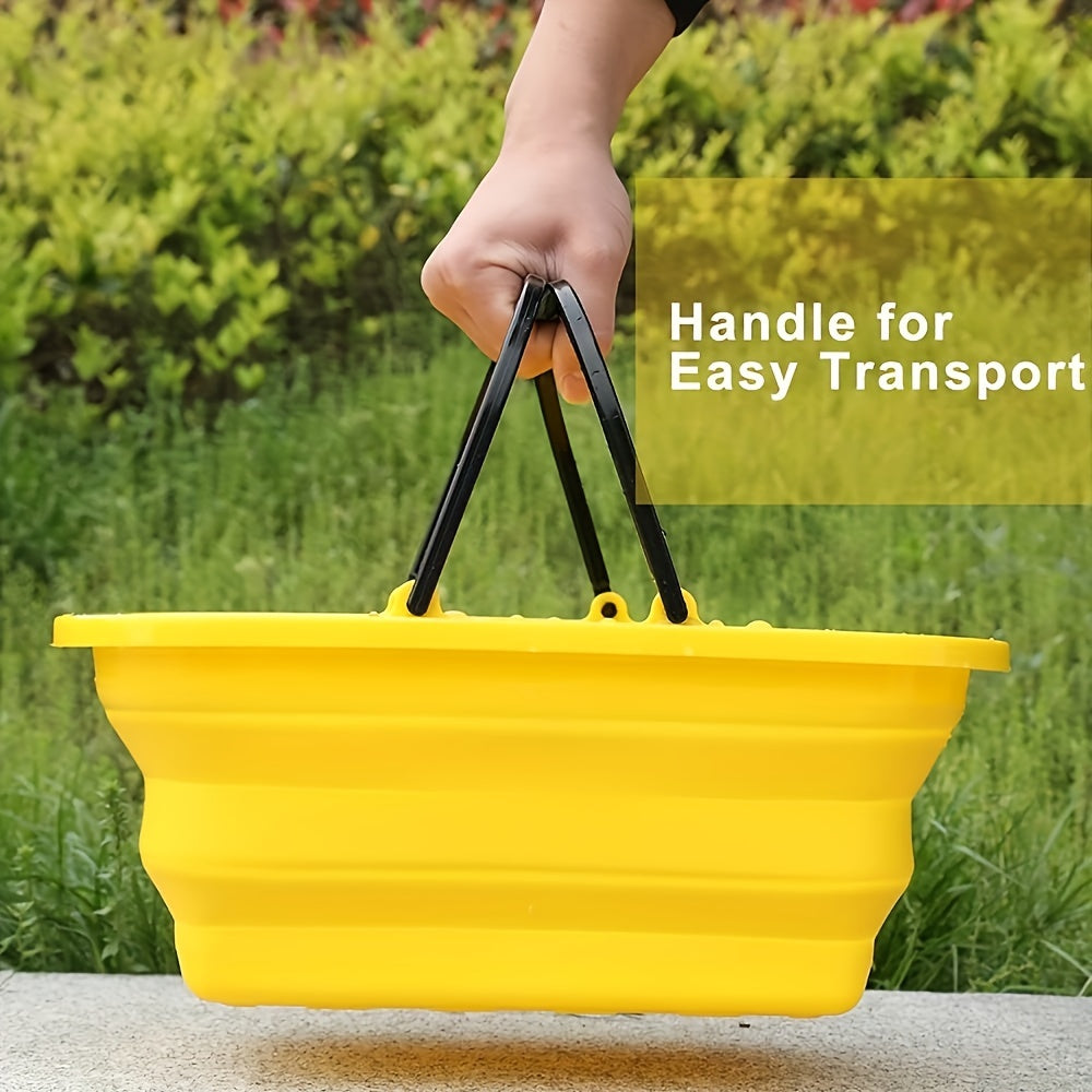 2 PCS Collapsible Bucket With Handle 10L (2.6 Gallon) Portable Water Bucket, Outdoor Multiuse Foldable Water Pail For Car Window Cleaning, Camping, Washing Dishes, Picnic, Fishing