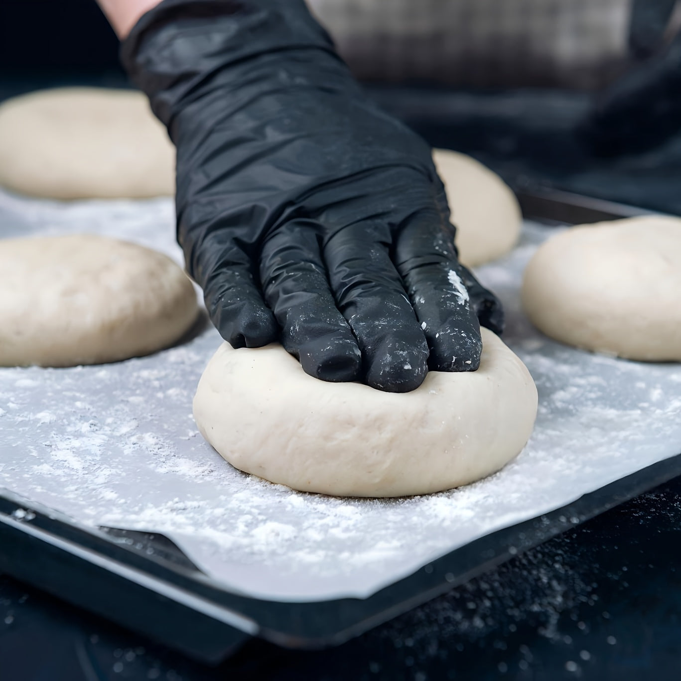 Durable Nitrile Gloves 50pcs Black Pure Nitrile Disposable Gloves | Durable, Latex Free, Thickened Design for Kitchen, Tattoo, Beauty Salon, Bathroom Cleaning - Large Medium Small