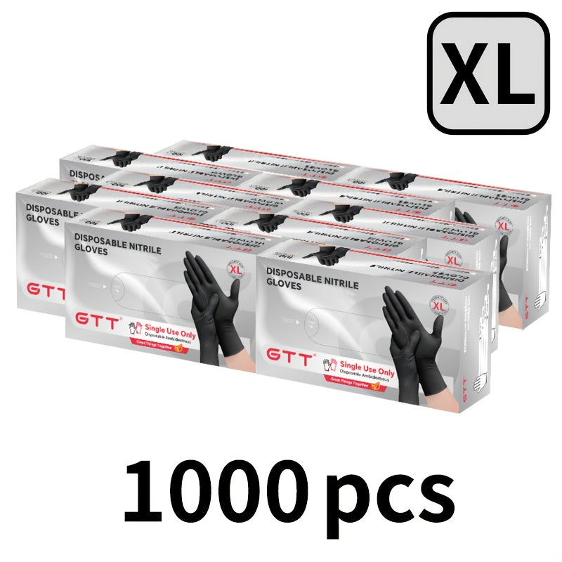 A Pack of 1000 Black Disposable Nitrile Gloves, Perfect for Household Cleaning. These Gloves Are Powder-Free, Latex-Free, And Non-Allergenic, Making Them Suitable for Various Situations And Available in Sizes S, M, L, And XL