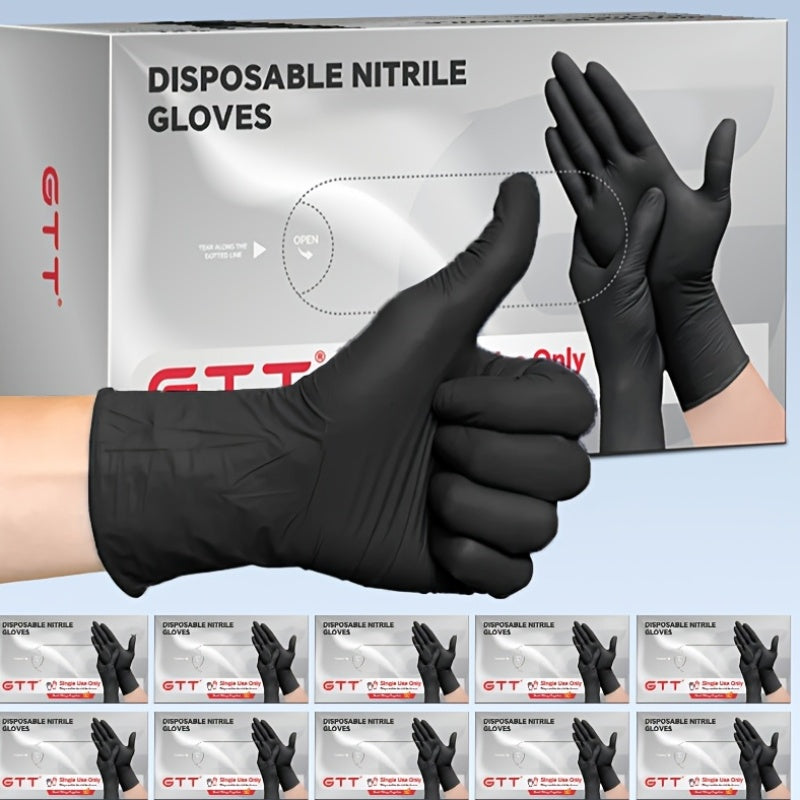 A Pack of 1000 Black Disposable Nitrile Gloves, Perfect for Household Cleaning. These Gloves Are Powder-Free, Latex-Free, And Non-Allergenic, Making Them Suitable for Various Situations And Available in Sizes S, M, L, And XL