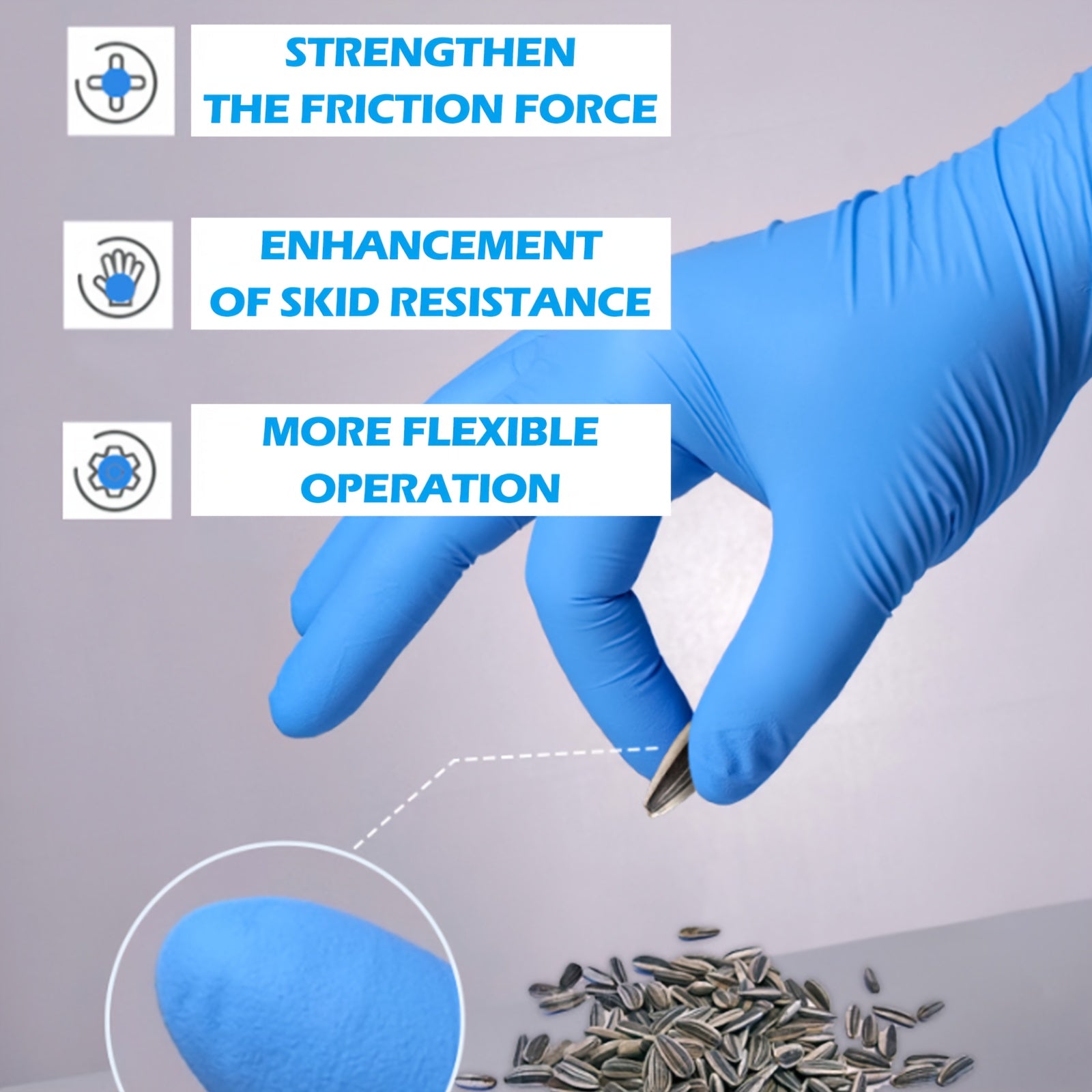 500pcs Heavy-Duty Blue Nitrile Gloves -,, Powder-Free - Latex & Powder-Free, for Industrial, Salon, Laboratory, Kitchen, Cleaning - Bulk Value Pack (S\u002FM\u002FL\u002FXL) - Compatible with Glove Machines, Salon Supplies, Professional Workwear, Reinf...