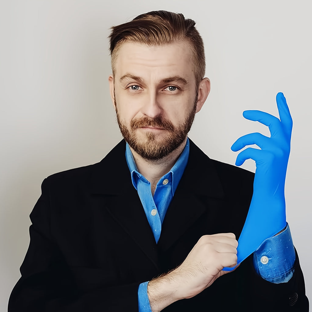 500pcs Heavy-Duty Blue Nitrile Gloves -,, Powder-Free - Latex & Powder-Free, for Industrial, Salon, Laboratory, Kitchen, Cleaning - Bulk Value Pack (S\u002FM\u002FL\u002FXL) - Compatible with Glove Machines, Salon Supplies, Professional Workwear, Reinf...