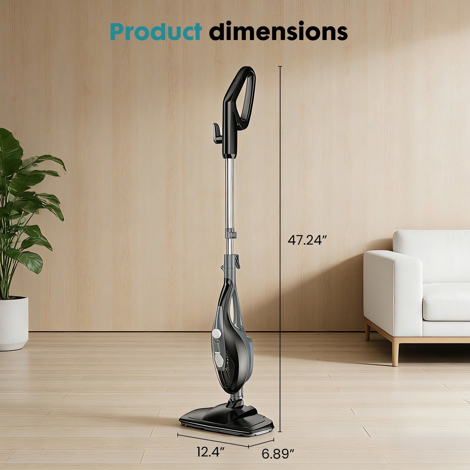 10-in-1 Multifunctional Steam Mop, 1550W Detachable Handheld Steam Cleaner for Floor Cleaning, 16FT Cord, 2 Washable Pads, Multi-Purpose Floor Steamer for Hardwood, Carpet, Tile, Grout, Windows