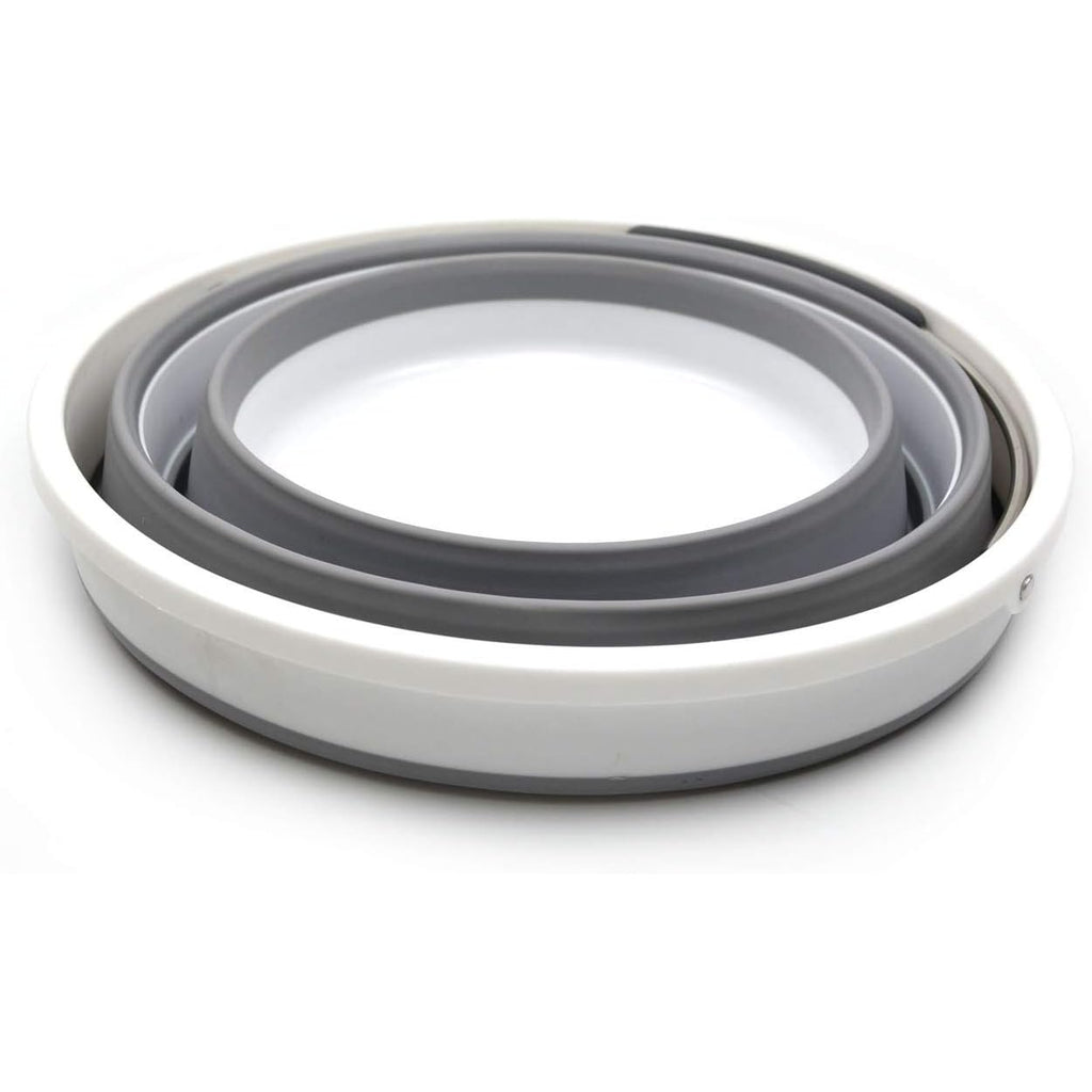 10L \u002F 2.64 Gallon Collapsible Plastic Bucket - Foldable Round Tub - Portable Fishing Water Pail - Car Cleaning - Space-Saving Outdoor Water Container, Size 12.2inch Diameter (1, Grey)