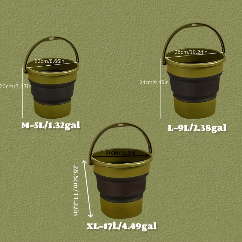 LDQ Multifunctional Large Capacity Foldable Storage Bucket, 1.32 Gallon\u002F2.38 Gallon\u002F4.49 Gallon, Durable PP Material, Suitable for Boat Cleaning, Outdoor Camping, Road Trips, Outdoor Fishing, Car Washing, Etc.,