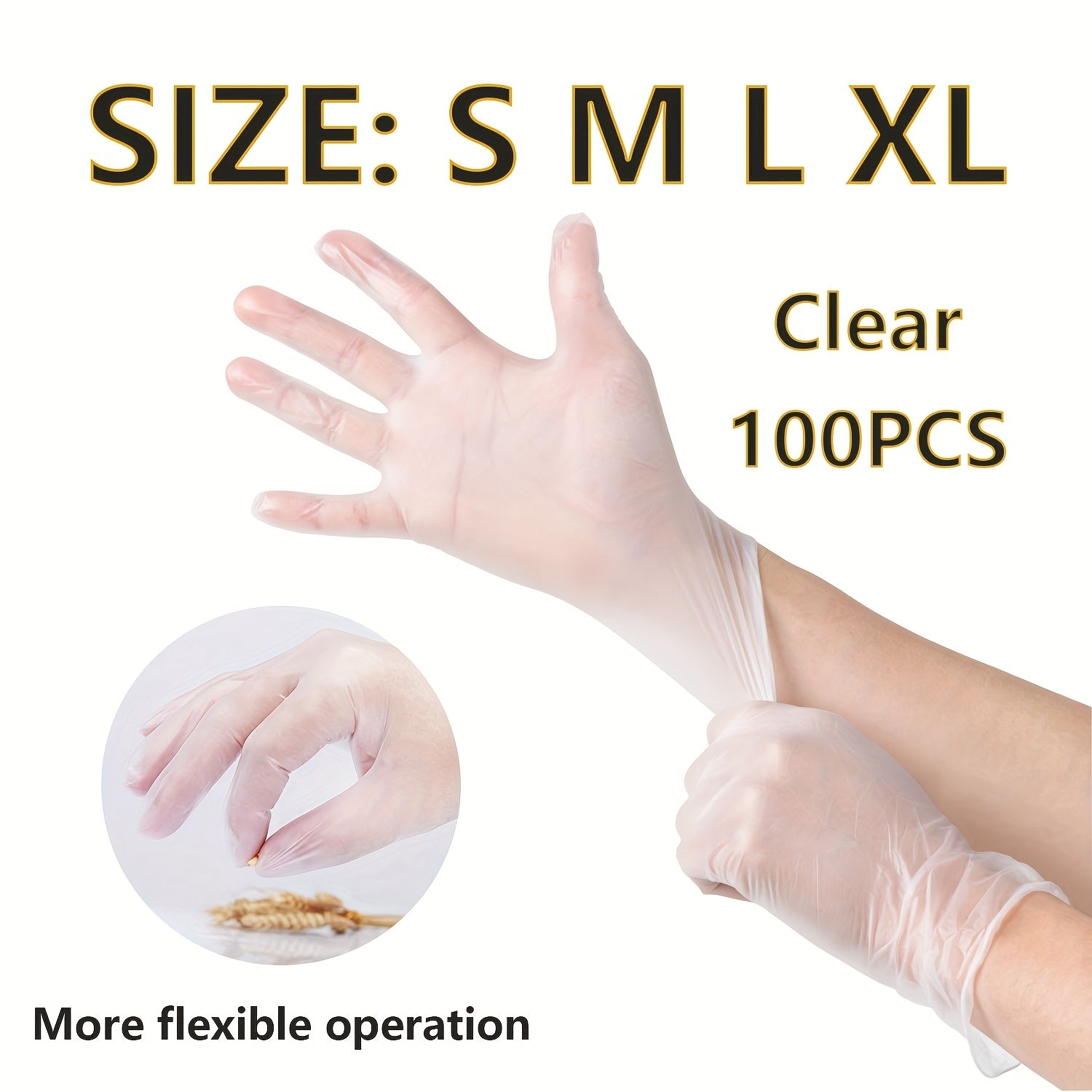 PVC Gloves, Disposable Vinyl Gloves, 4.8milThickened, Oil-proof And Waterproof, Durable\u002F Not Easy To Break\u002F High Elasticity, For Kitchen Cooking, Cleaning, Food Processing, Etc.