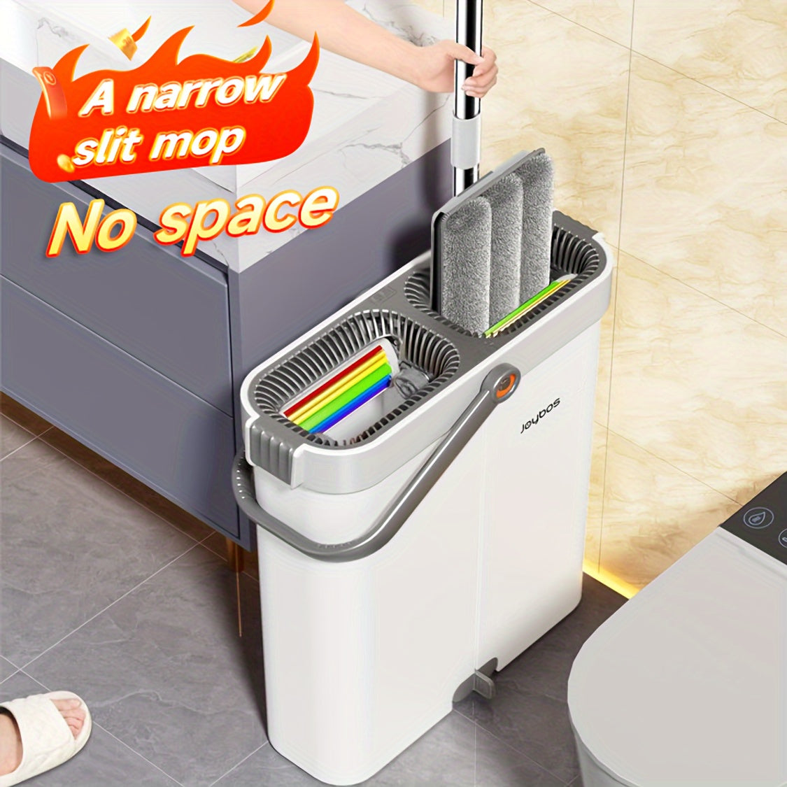 Hand-Free Mop And Wash Bucket Set with 2 Washable Reusable Microfiber Cloths, Machine Washable Matching Cloths, Wet And Dry Floor Dust Mops, Floor Cleaning Systems, Bucket Sets, Cleaning Supplies, Cleaning Tools, Holiday Cleaning - 33cm\u002F40cm