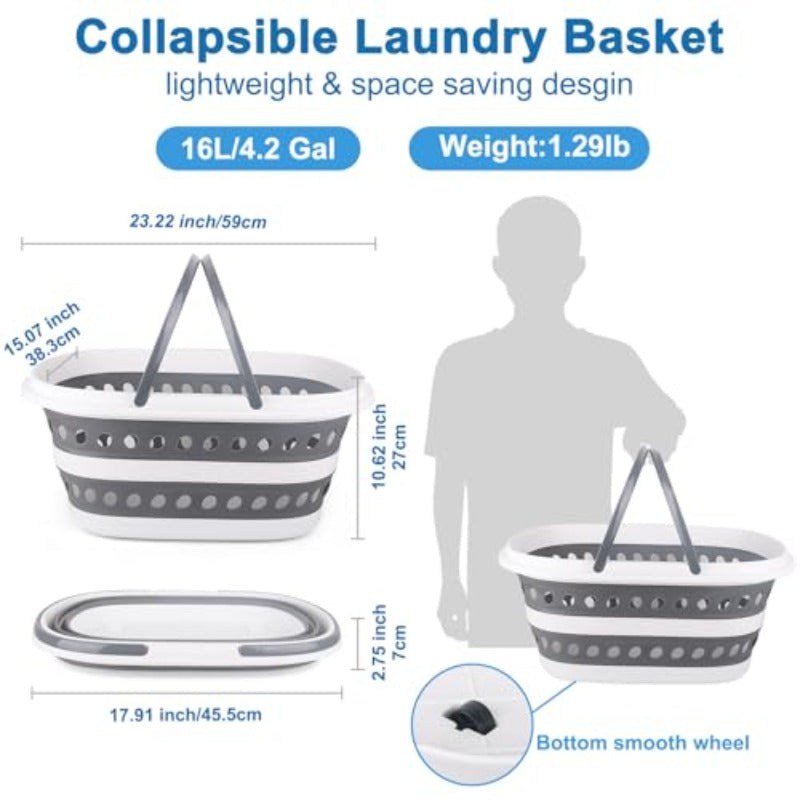 Collapsible Mop Bucket and Ice Bucket-5L 1. 3 Gallon Household Cleaning Dust Mops Bucket 35L (9. 25 Gallon) Collapsible Laundry Basket with Wheels Large Collapse Laundry Basket with Handles