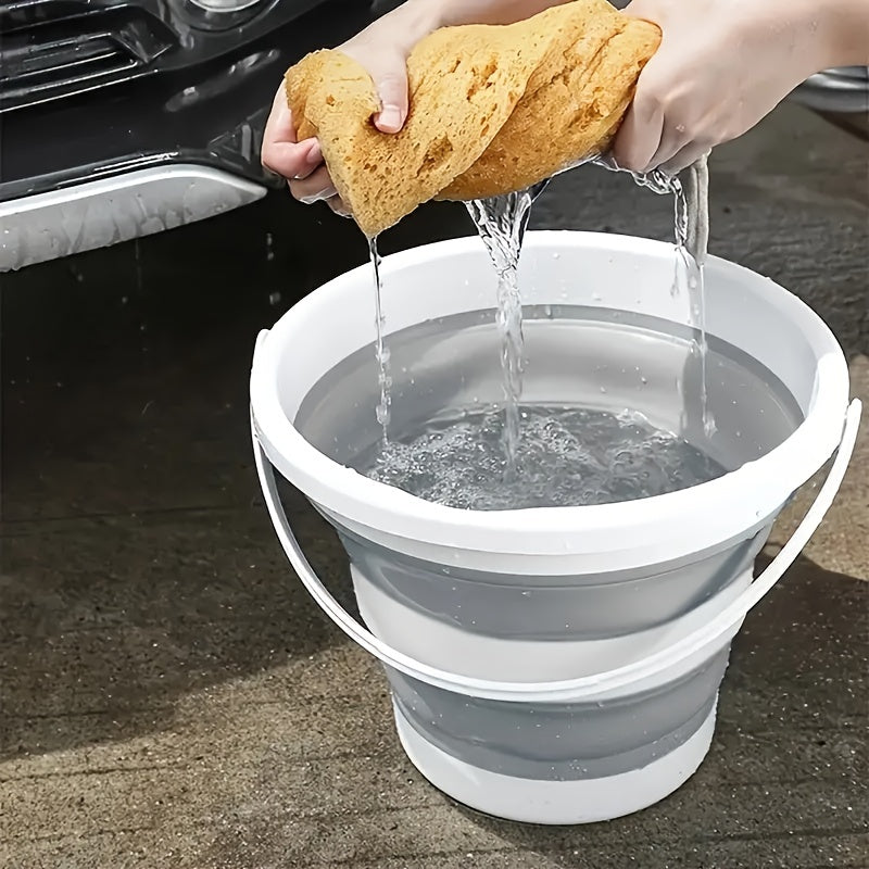 2pcs Portable Foldable Water Bucket and Ladle - Collapsible Heavy-Duty Plastic Bucket Suitable for Outdoor Camping, Travel, Car Washing, Fishing, Bathroom - Compact Water Bucket for &, Plastic Cleaning