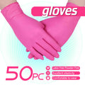50\u002F100pcs Deep Pink Gloves, Waterproof & Tear-Resistant, Multi-Use For Kitchen, Cleaning, Tattoo, Hair Coloring, Beauty, Auto Repair, Restaurant, Daily Home Use, Cleaning Gloves, Disposable Gloves