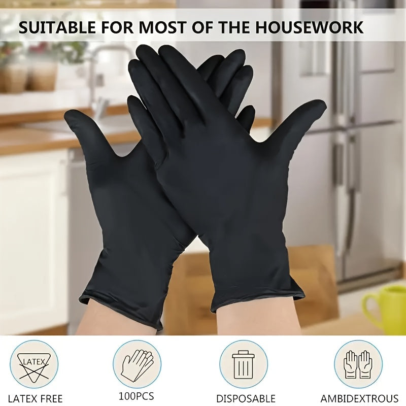 A Pack of 1000 Black Disposable Nitrile Gloves, Perfect for Household Cleaning. These Gloves Are Powder-Free, Latex-Free, And Non-Allergenic, Making Them Suitable for Various Situations And Available in Sizes S, M, L, And XL