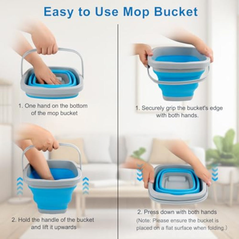 Collapsible Mop Bucket and Ice Bucket-5L 1. 3 Gallon Household Cleaning Dust Mops Bucket 35L (9. 25 Gallon) Collapsible Laundry Basket with Wheels Large Collapse Laundry Basket with Handles
