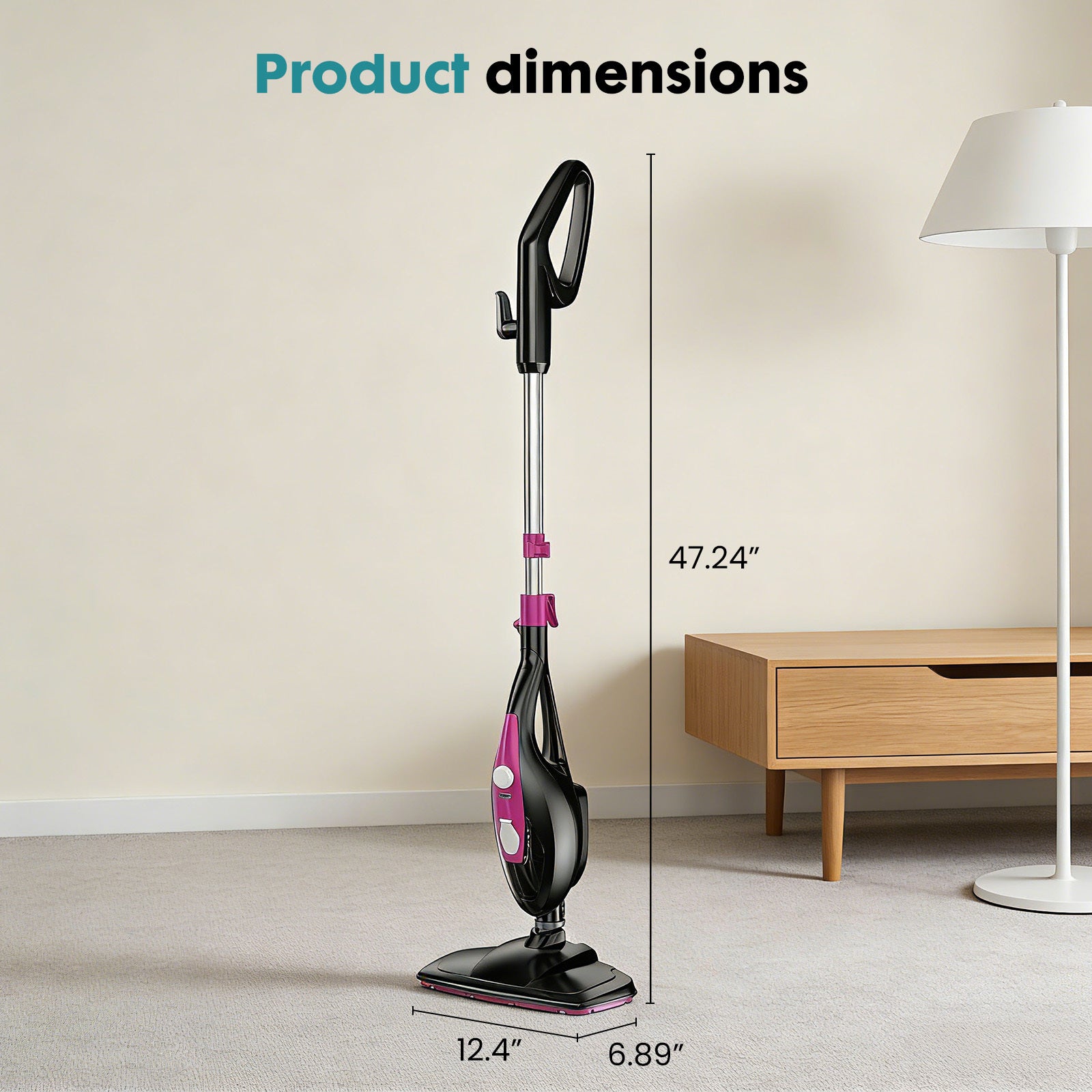 10-in-1 Multifunctional Steam Mop, 1550W Detachable Handheld Steam Cleaner for Floor Cleaning, 16FT Cord, 2 Washable Pads, Multi-Purpose Floor Steamer for Hardwood, Carpet, Tile, Grout, Windows