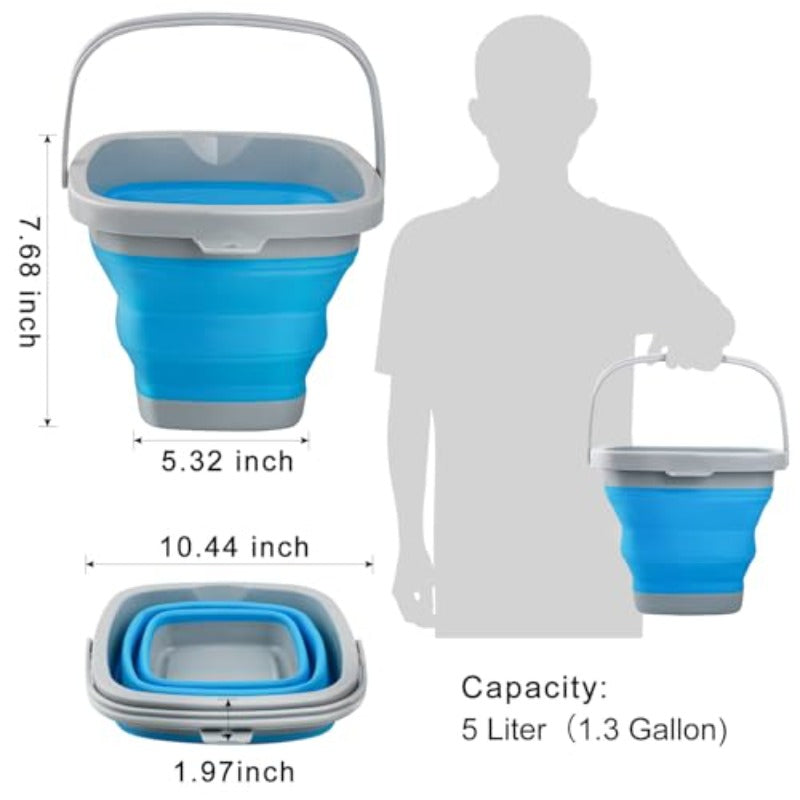 Collapsible Mop Bucket and Ice Bucket-5L 1. 3 Gallon Household Cleaning Dust Mops Bucket 35L (9. 25 Gallon) Collapsible Laundry Basket with Wheels Large Collapse Laundry Basket with Handles