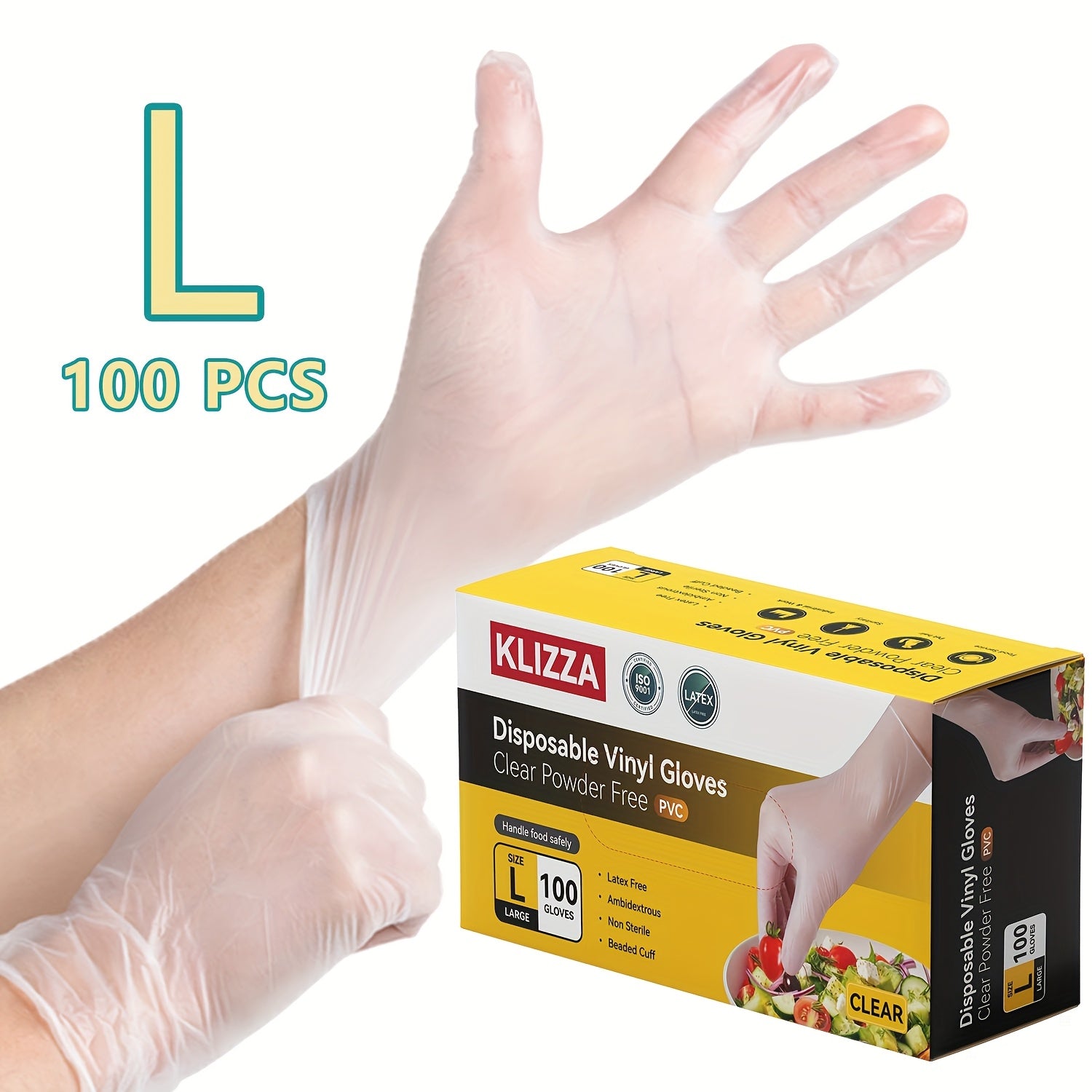 PVC Gloves, Disposable Vinyl Gloves, 4.8milThickened, Oil-proof And Waterproof, Durable\u002F Not Easy To Break\u002F High Elasticity, For Kitchen Cooking, Cleaning, Food Processing, Etc.