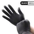 50 PCS Black Pure Nitrile Disposable Gloves, 5-Mil, Household Cleaning Gloves, Car Repair, Painting Operations, Kitchen Cleaning, Bathrooms, Durable, Stab Resistant, Piercing Textured Fingertips, Latex Free( S, M, L, XL) Local Warehouse, Fast Deliver