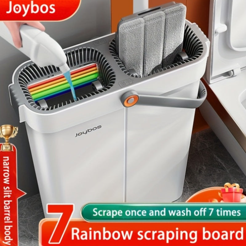 12.99\u002F15.74in Flat Mop And Bucket Set, Floor Cleaning System, Wet Dry For Wall Cleaner, Hardwood Floor Mop With Microfiber Cloths, Bedroom\u002F Bathrooms\u002Fliving Room Cleaning Supplies